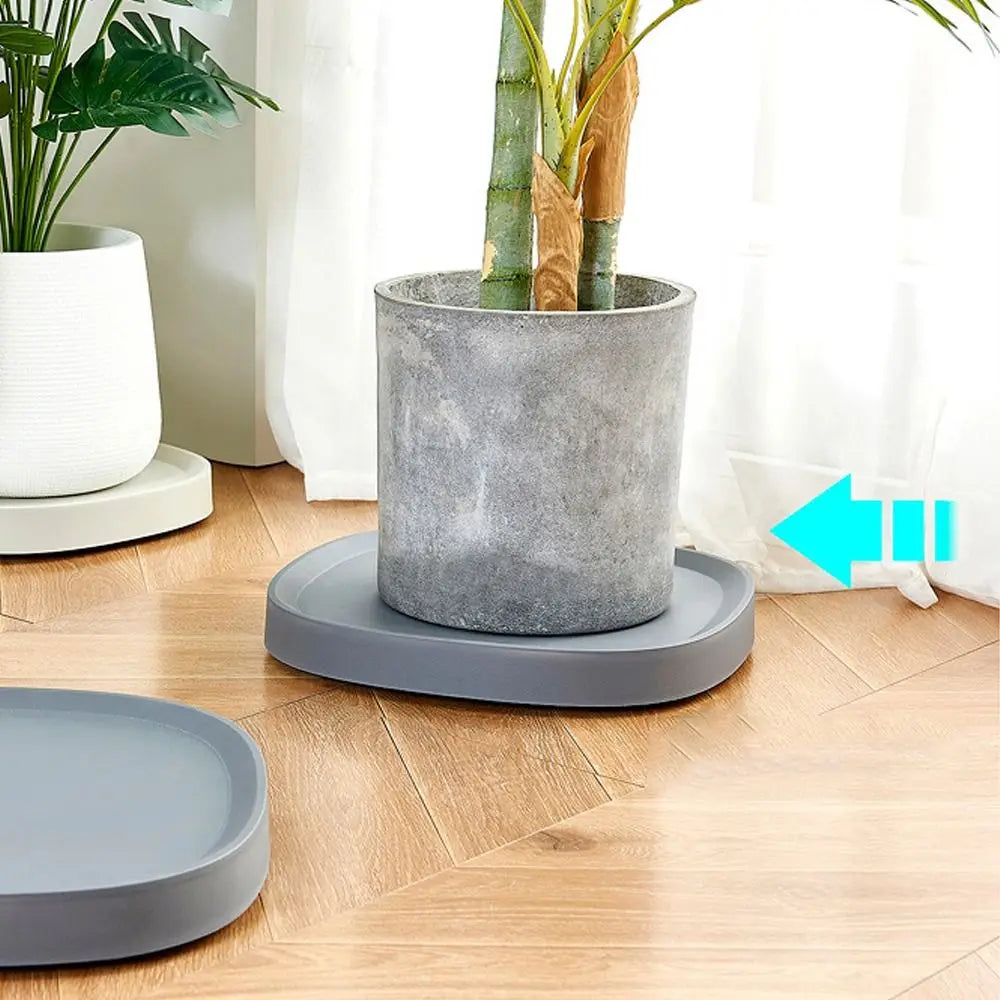 support plante moderne plateau antidérapant blanc gris robusteintérieur roue stable transporte plantes facilement