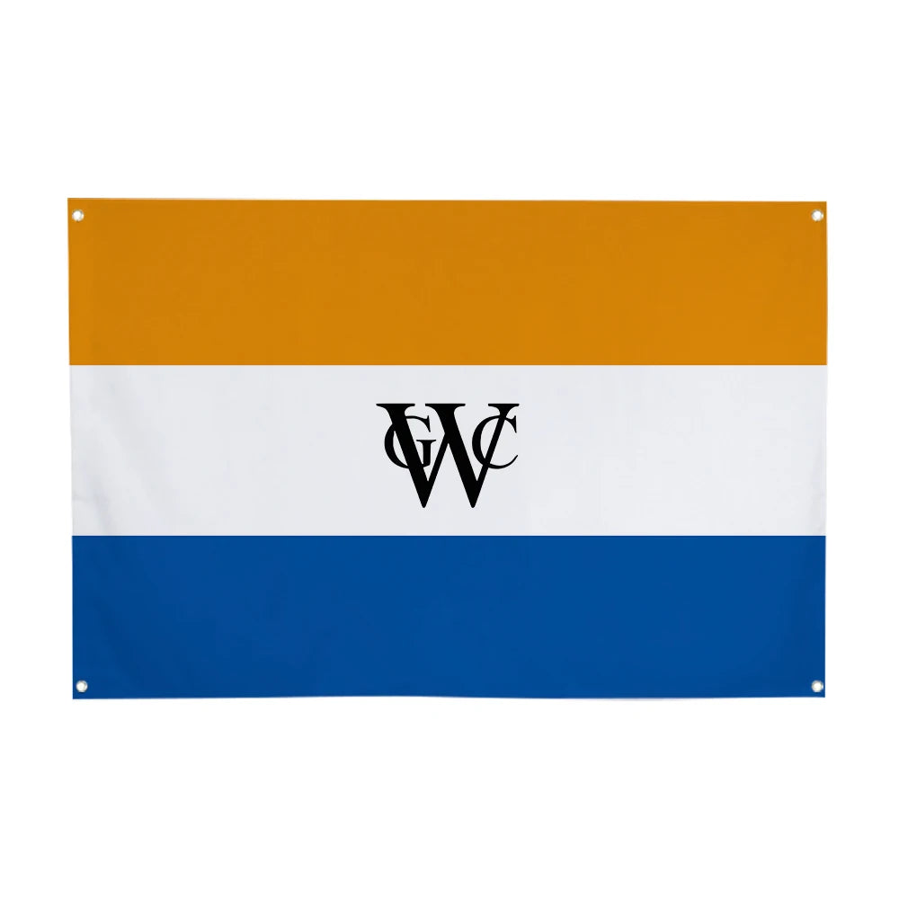 drapeau bannière historique orange blanc bleu rayures laiton décoration murale moderne polyester super tex