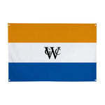 drapeau bannière historique orange blanc bleu rayures laiton décoration murale moderne polyester super tex