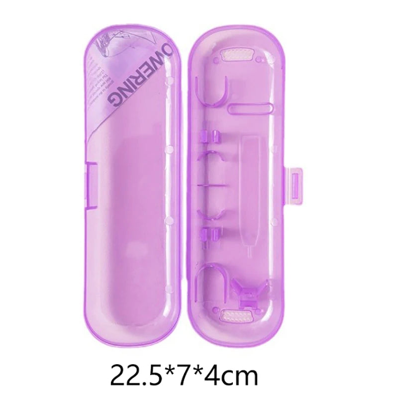 étui rangement brosse dents électrique blanc violet moderne portable pratique