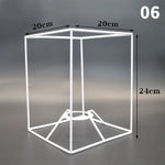 support lampe blanc grille métallique moderne cadre fer abat jour table décoration intérieur