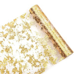 table table or feuille dorée texturée occasion festive semi transparent polyestre événementiel anniversaire mariage