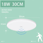 plafonnier led moderne détecteur mouvement étanche ip44 blanc 220v 18w 30m²