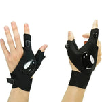 gants travail lampe torche noirs interrupteur velcro pratique camping