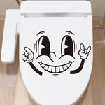 sticker autocollant visage souriant dessin animé noir salle bains décoration murale étanche pvc