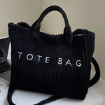 sac fourre tout toile décontracté lettre poche zippée beige casual