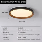 lampe moderne grain bois noir télécommande éclairage quotidien led acrylique fermeture métallique