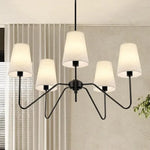 Suspension lumineuse moderne tissu noir blanc abat jour simple minimaliste