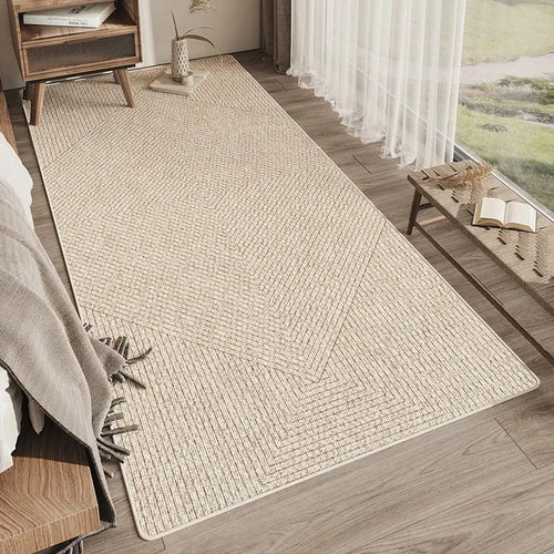 tapis salon moderne beige clair motif rayures diagonales antidérapant intérieur maison décoratif doux polyester