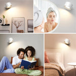 lampe murale moderne minimaliste bois naturel blanc led charge usb tactile