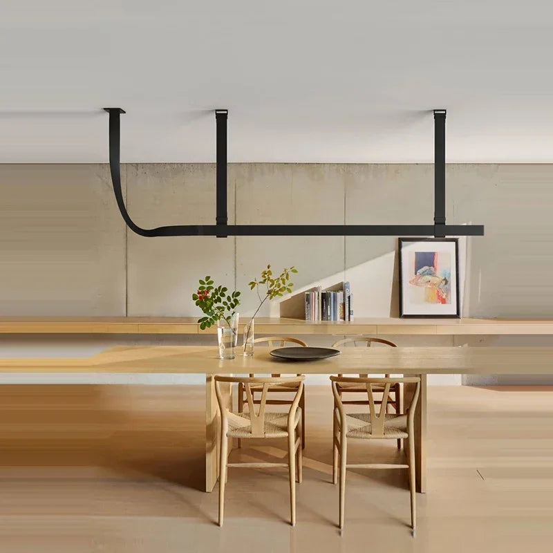 suspension lumineuse moderne marron clair lisse clips câbles 100cm 120cm lumière chaude neutre