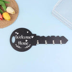 porte clés mural moderne motif bienvenue accrochage couleurs noir blanc texture bois