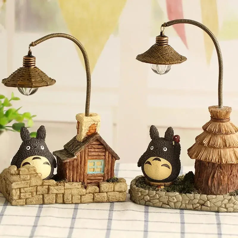 veilleuse table animaux compagnie totoro décoration maison miniature vintage led noire blanche