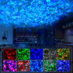 projecteur led effet eau étoiles noir bleu blanc moderne télécommande