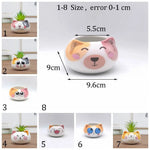 jardinière céramique cache pot succulente visage cartoon blanc orange rose gris noir