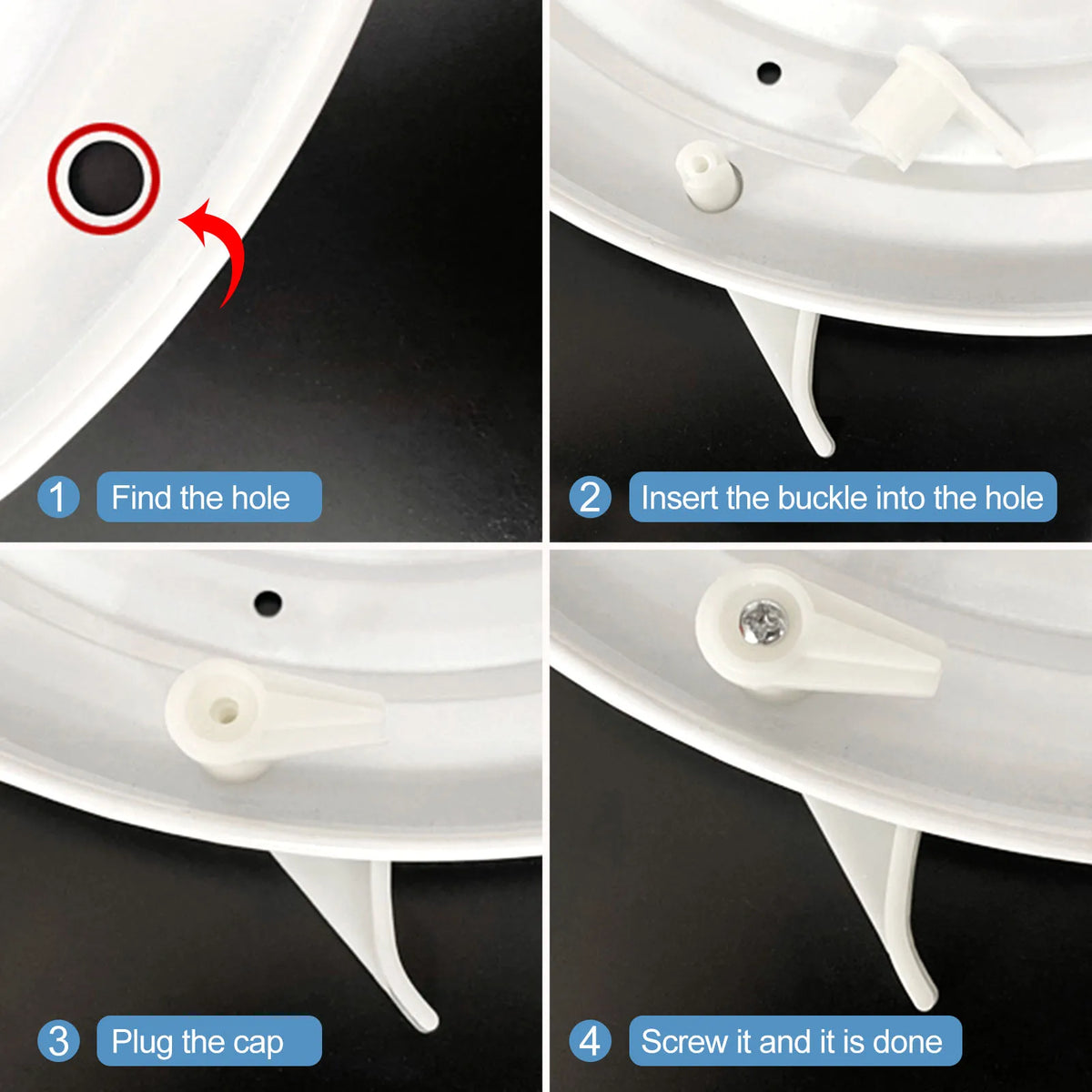 clips fixation blanc plafonnier vis led abat jour accessoire éclairage pratique utilitaire