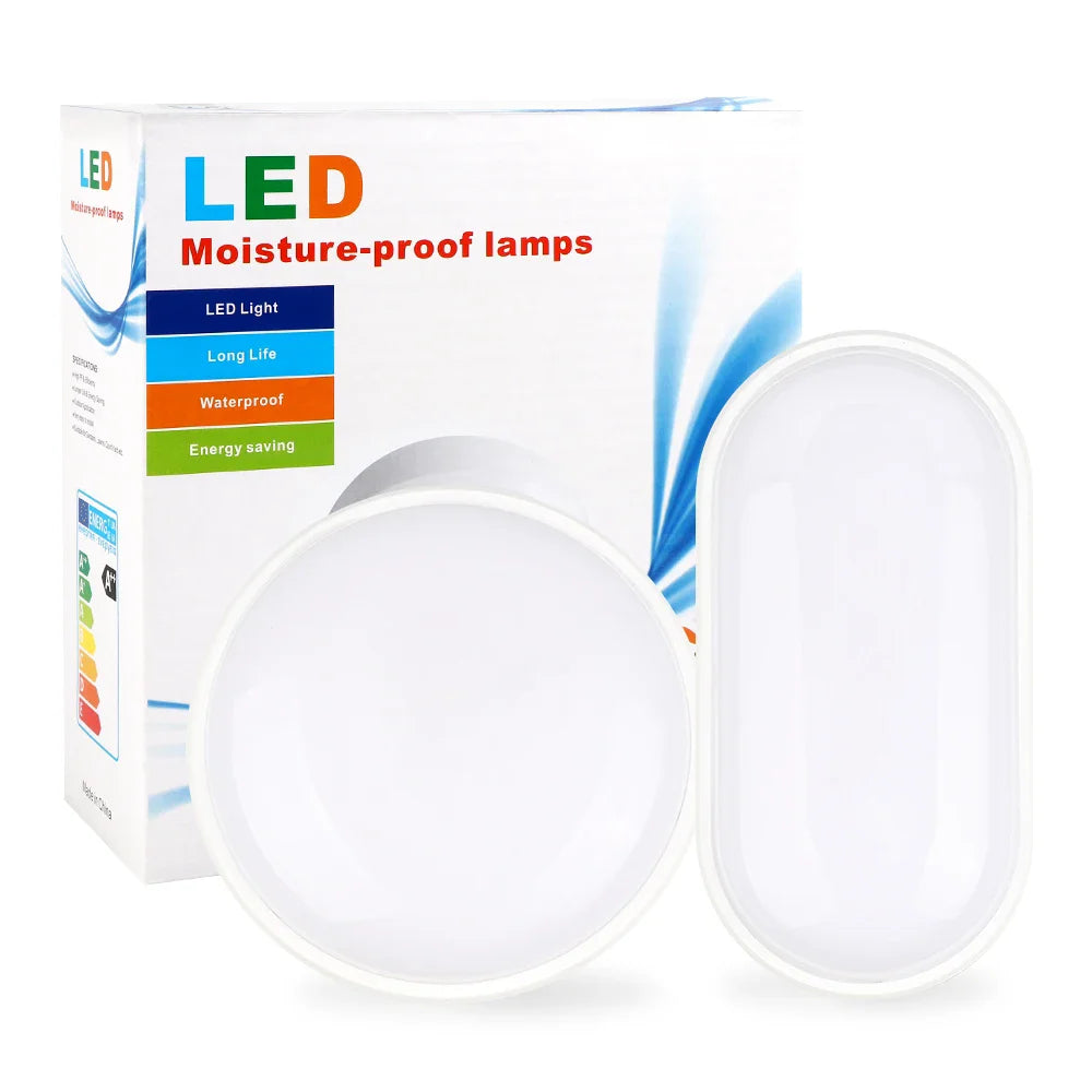 lampe led oval moderne résistante humidité 16w 20w nickel brossé ip65.gca