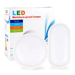 lampe led oval moderne résistante humidité 16w 20w nickel brossé ip65.gca