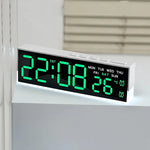 horloge numérique moderne écran led noir blanc vert bleu affichage température usb alarmes luminosité