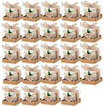 bougies poser blanc motif papier kraft fleurs blanches étiquette cœur rustique mariage remerciement 12