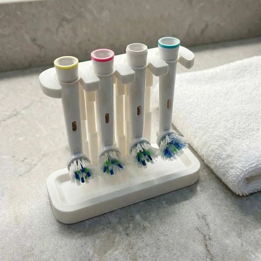 rangement têtes brosses dents blanc noir minimaliste moderne fixe pose mur salle bain