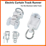 rideaux électriques runners blancs rondelettes transparentes moderne anneaux métalliques