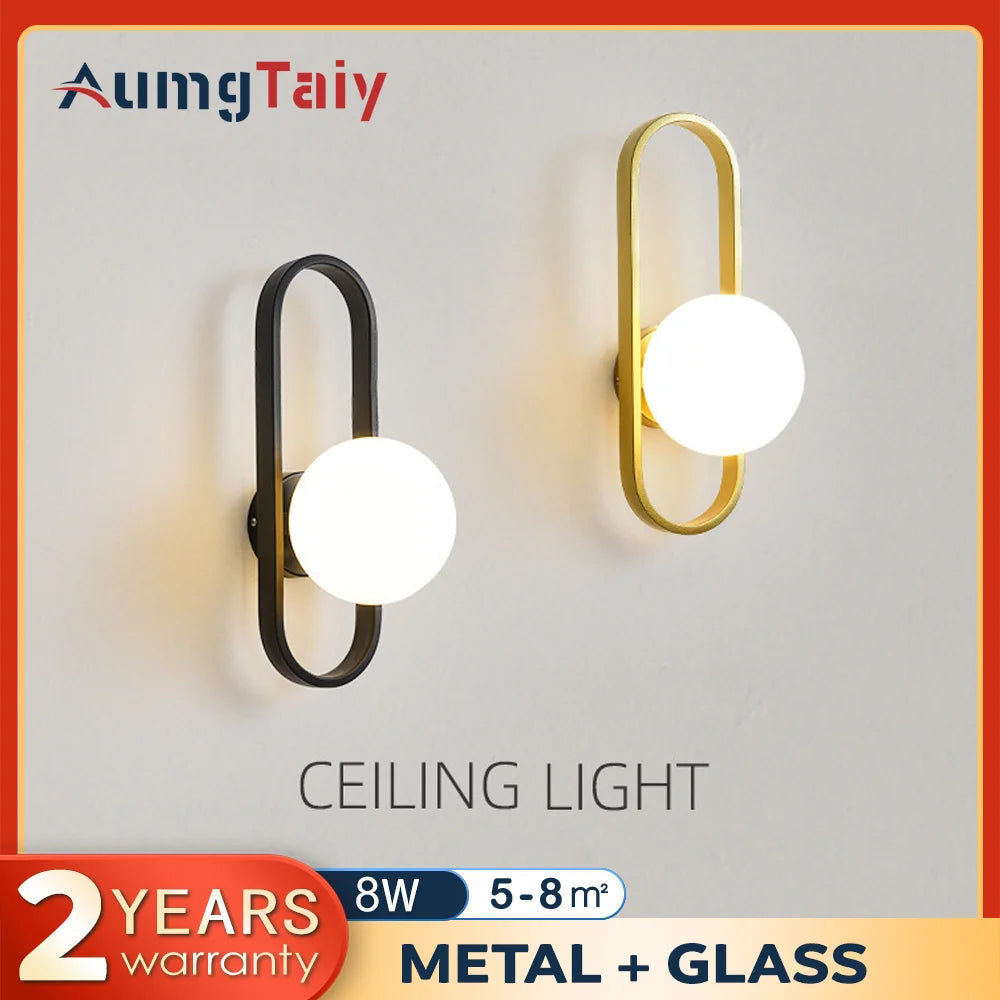 appliques murales modernes verre métal chambre coucher éclairage led minimaliste