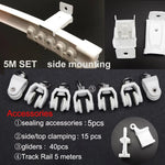 rails rideaux courbés pvc blanc flexible accessoires anneaux boucles poulies supports minimaliste