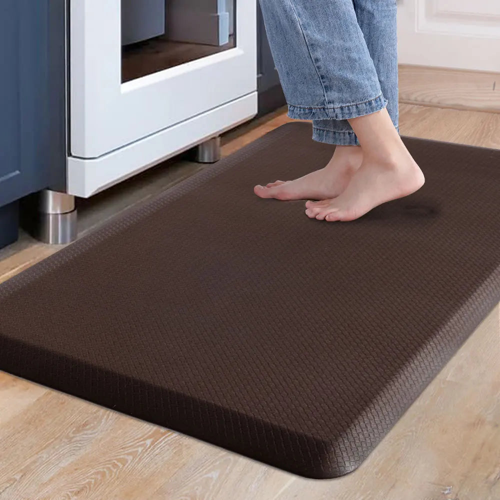 tapis sol antidérapant imperméable texture géométrique moderne gris noir marron