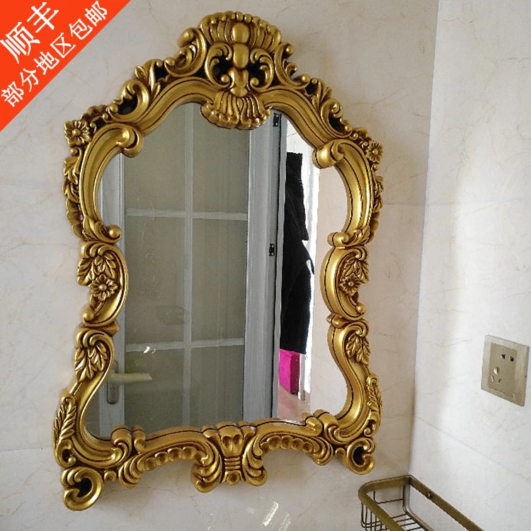 miroir baroque or blanc fixations murales décoration classique chambre salle bains ornements sculptés