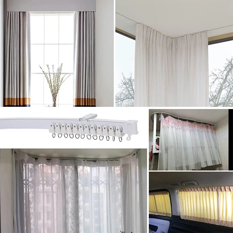 rideau polonais flexible blanc moderne facile anneaux crochets variante taille minimaliste