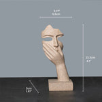 statues sculptées moderne abstrait beige gris statuette granulée résine opaques décoration intérieure chambre