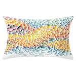 coussin rectangulaire géométrique multicolore décoration intérieure moderne polyester confortable 30x50cm fixations
