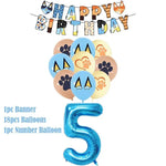 kit decoration anniversaire chien bleu assiettes gobelets serviettes guirlande support cupcake decor animaux