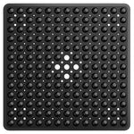 tapis bain antidérapant pvc bleu blanc noir perforé moderne adhésif 53x53cm