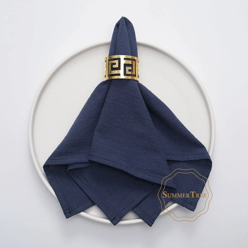 serviettes coton orange rose gris beige table classique réutilisables festive fourchette couteau