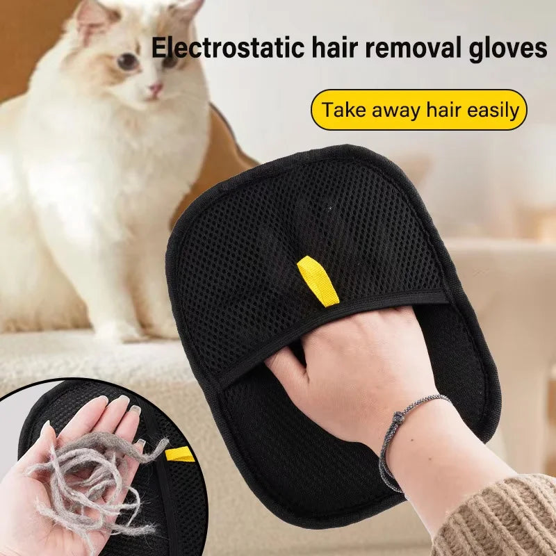 gants dératisation animaux tissu maille noir opaques pratiques épiler poils toilettage utilitaire