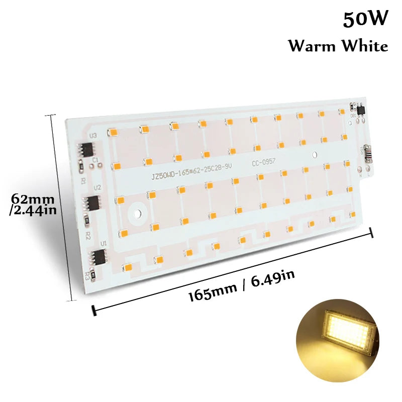 projecteur led 50w blanc matrice diodes moderne 180deg vis ac220v
