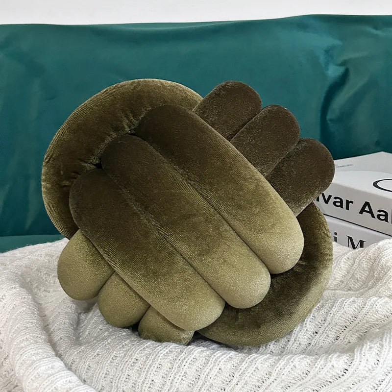 coussin boule nouée velours doux décoration moderne canapé lit salon élégant