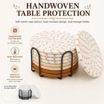 serviettes table main tissée coton beige marron gris motifs différents respectueux environnement set support