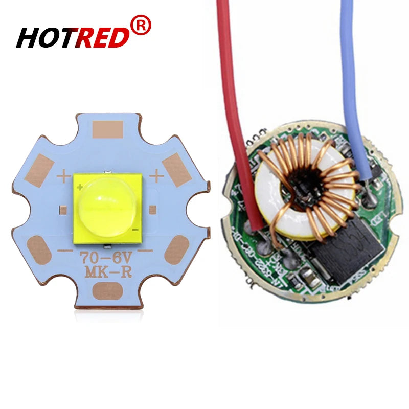 diodes led 20mm bleu clair jaune noir doré conducteurs pcb projecteur lampe torche phare