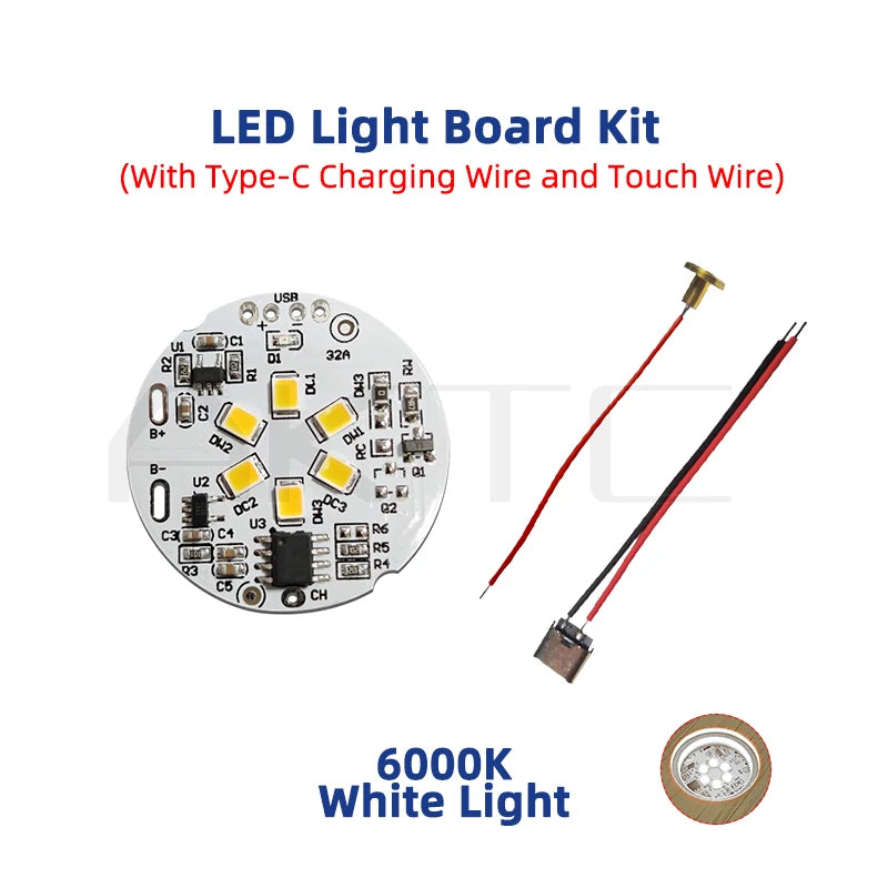 plaque led nuit blanc circulaire rechargeable controle tactile 3000k 6000k cct