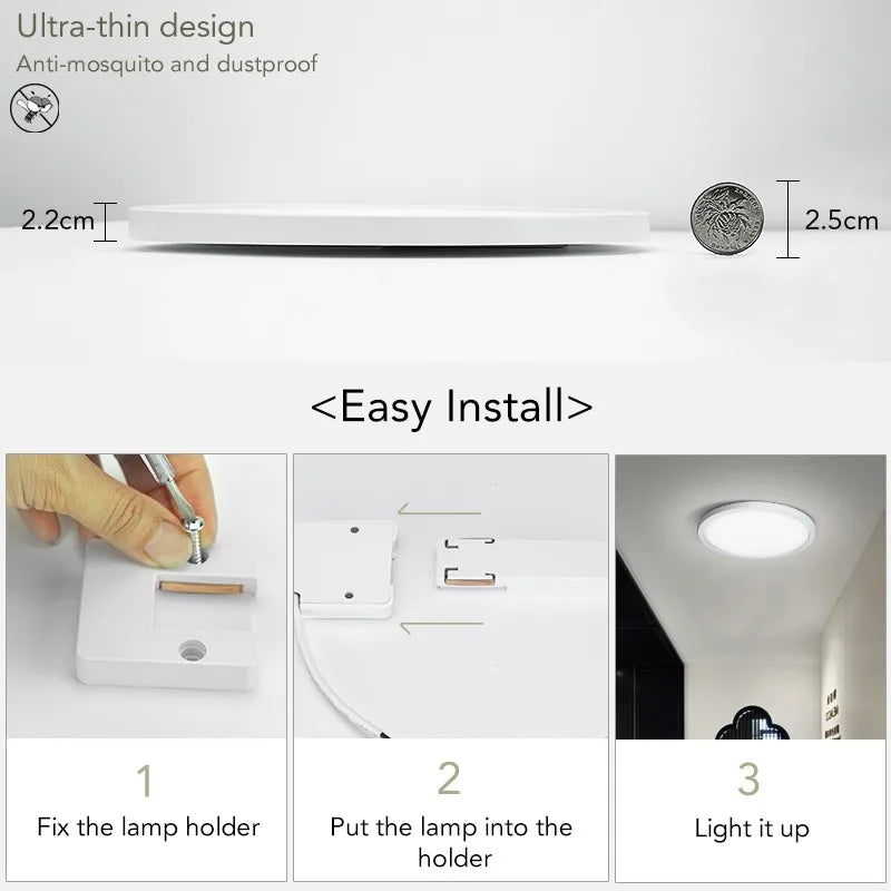 plafonnier led moderne blanc mat économique 18w 18cm sans scintillementflux lumineux