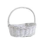 panier tressé marron blanc empilable rangement snacks bonbons classique rustique poignée intégrée tissage traditionnel