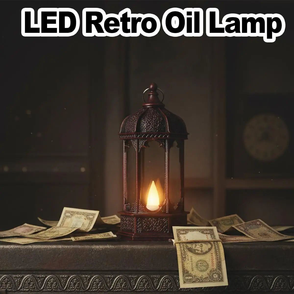 veilleuse led rétro bronze ornements floraux anniversaire noël halloween suspension métal opaques vintage deco