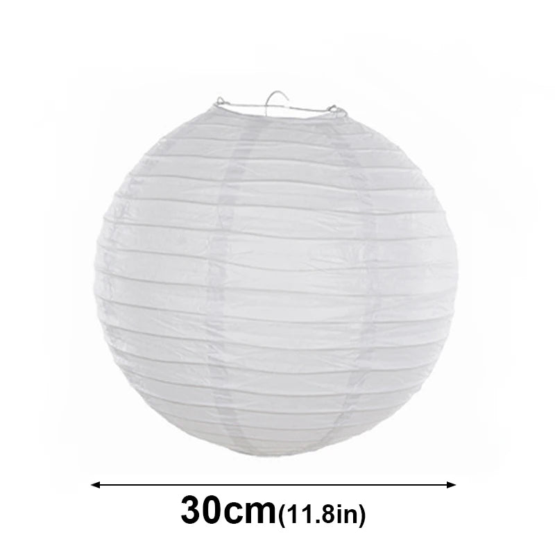 boules papier blanc rayures horizontales modernes mariage anniversaire halloween 20pcs clips