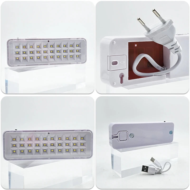 lampe led urgence rechargeable modes blanc gris moderne portable campingextérieur