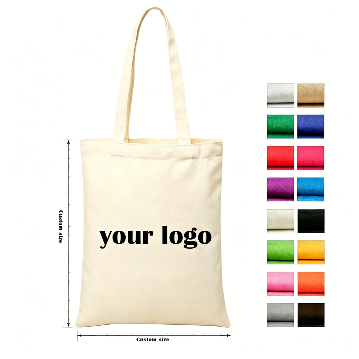 sac shopping réutilisable toile coton imprimé lettres blanc décontracté personalize possible