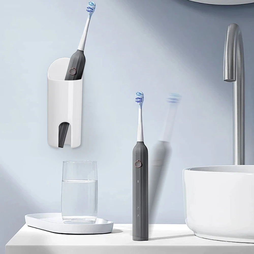 porte brosse dents adhésive transparente moderne support salle bains blanc simple minimaliste