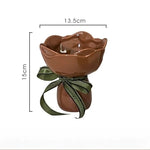 vase céramique moderne rouge vert rose décoratif ruban fleurs artificielles